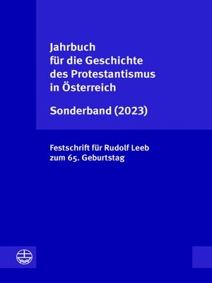 cover image of Jahrbuch für die Geschichte des Protestantismus in Österreich Sonderband (2023)